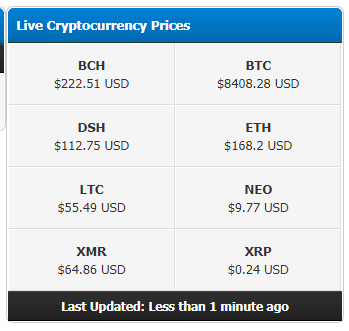 cryptocurrency price list live