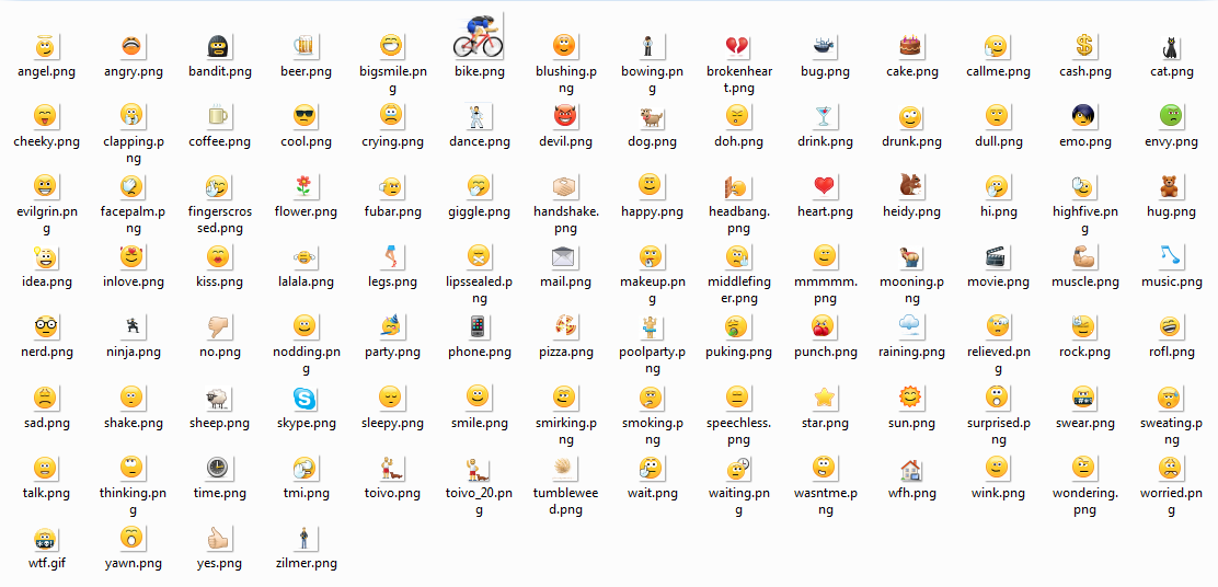 list og hidden skype emojis